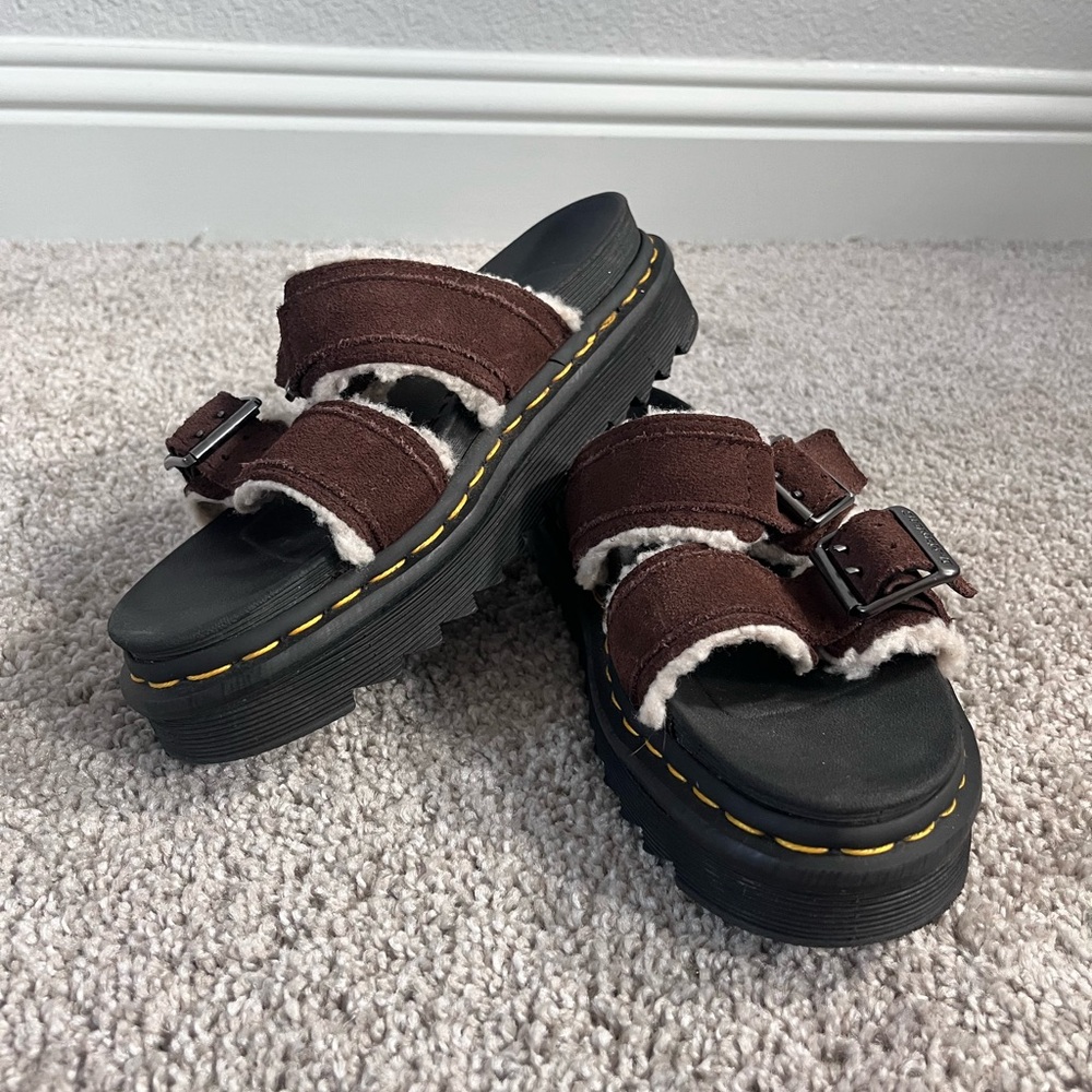 Dr. Martens Myles Faux Fur Platform Sandal